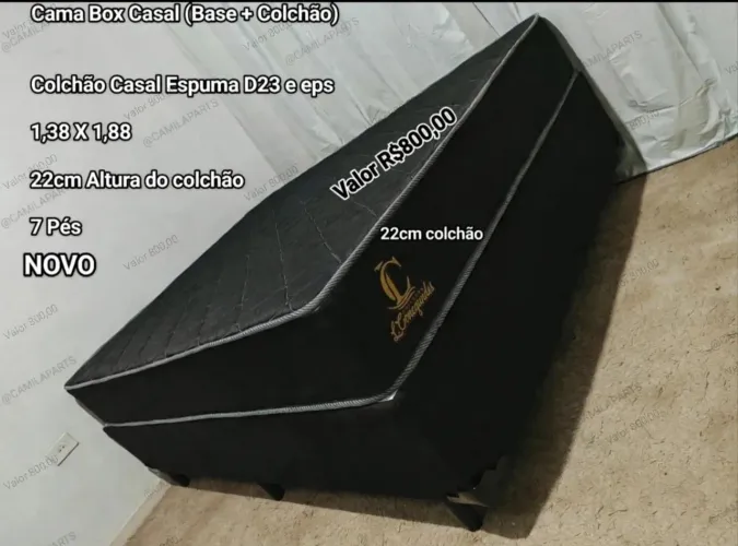 Cama Box Casal NOVO com Colchão Espuma D23 e EPS Firme ENTREGO