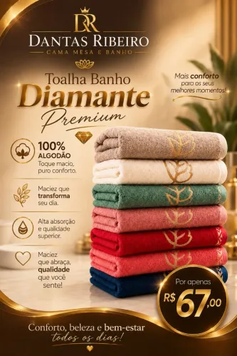 TOALHA DE BANHO DIAMANTE PREMIUM