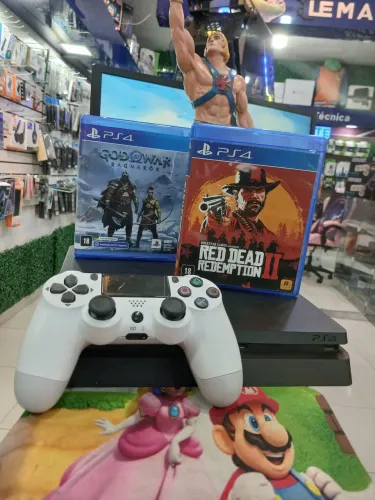 Playstation 4 Slim 1 TB + 1 Controle + 2 Jogos + 1 ano de garantia