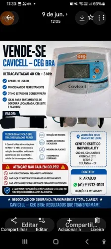 3.999,00 - APARELHO ESTÉTICO CAVICELL