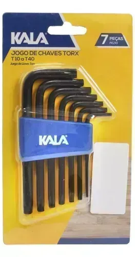 Jogo Chaves Torx Curta 7 Peças T10 a T40 Kala