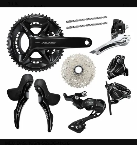 Grupo shimano 105 12v pé de vela 165mm