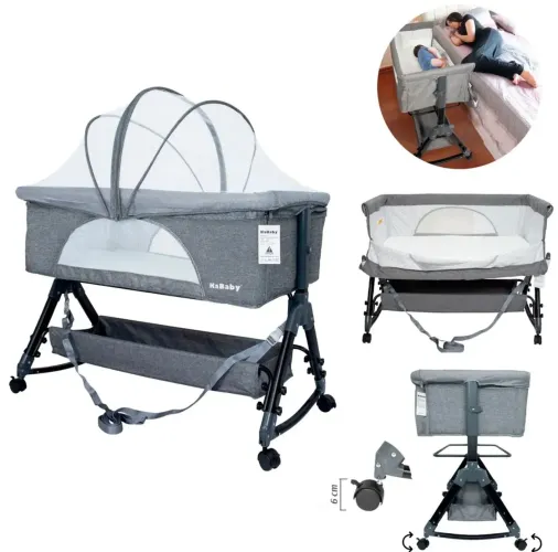 Berço Portátil Moises Co-bed Até 15kg C/ Balanço Mosquiteiro e Cesto Luna - KaBaby