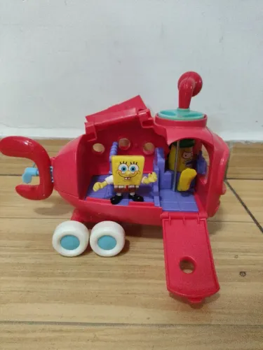 Brinquedo Imaginext Bob esponja ônibus submarino completo 