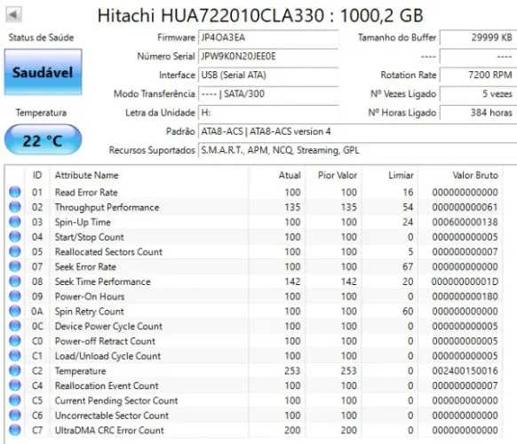 2 hds hitachi 1tb 3.5mm 7200rpm sem case
