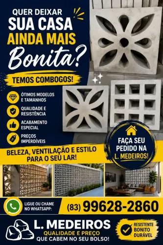 Na L Medeiros temos: pedras p/ calçadas, comboios e pingadeiras