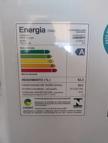 Aquecedor de gás Lorenzetti