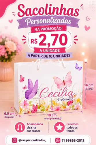 SACOLINHA PARA FESTA INFANTIL/LEMBRANCINHAS