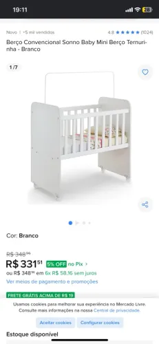 Vende-se mini berço acompanha colchão 