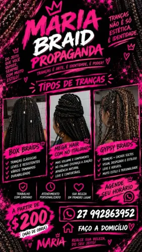 Trança box braids en geral apart 200 reais