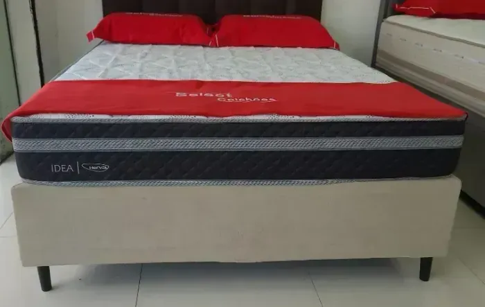 Colchão Herval C1728 + Base box Casal - 138x188x63 - Select Colchões