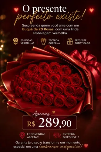 BUQUÊ COM 20 ROSAS