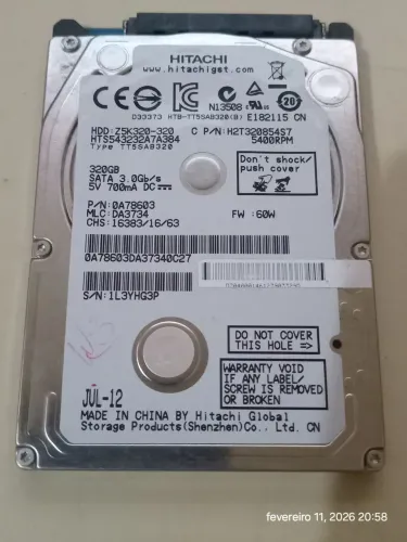 Hd 320Gb notebook sata