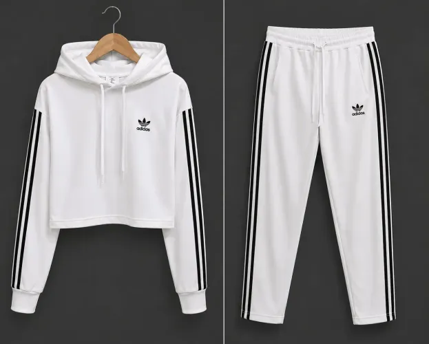 Conjunto moletom Adidas branco 