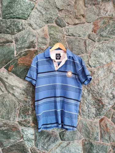 Camiseta Polo Aleatory Listrada Azul G