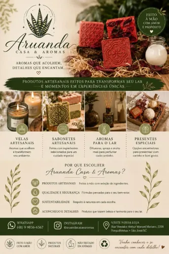 ? ARUANDA CASA & AROMAS ? ARTESANAIS PARA DEIXAR SUA CASA AINDA MAIS ESPECIAL