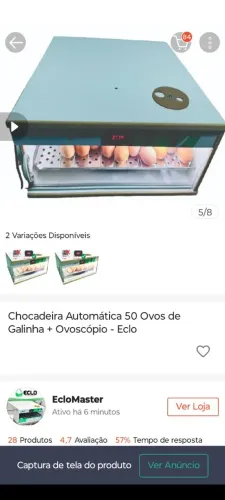 Vendo chocadeira semi nova