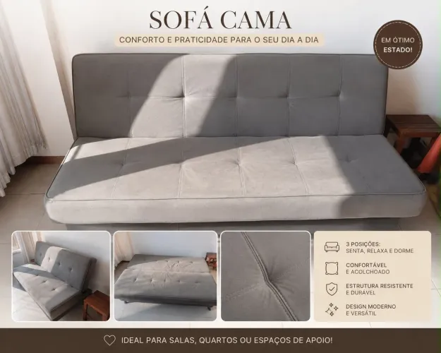 Sofá-cama 3 lugares 