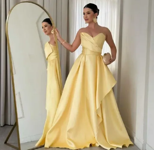 Vestido longo de festa tomara que caia amarração nas costas !