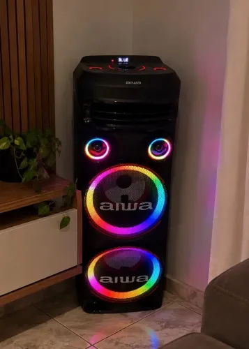 Torre de Som Aiwa AWS-T2W-02 2300W RMS Bluetooth RGB - Perfeito Estado