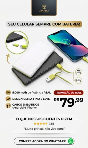 Bateria portátil 5.000 mah