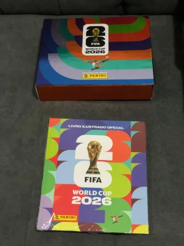 Álbum da copa mais caixa maleta