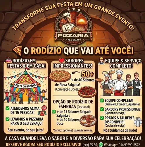 Rodizio para festas e sua casa