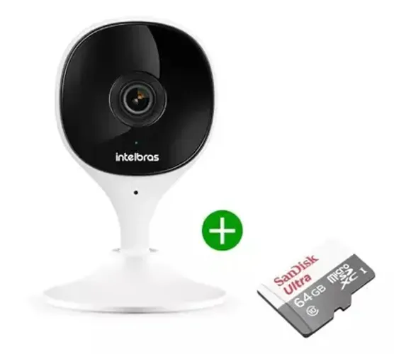 Câmera Wifi Imx Mibo Full Hd Intelbras Branca C/ Cartao 64gb