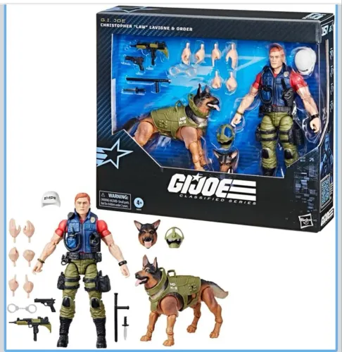 G.I. Joe Classified Series #157, Christopher "Law" Lavigne e Order Figura com cachorroro