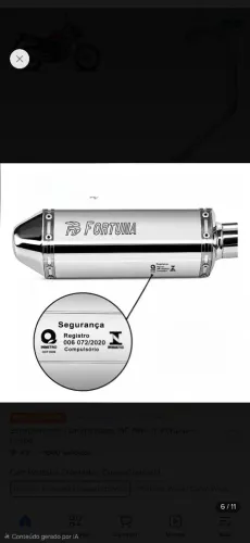 Escapamento Fortuna Start Fan Titan 160