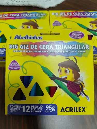 7 cx Big Giz de cera triangular Acrilex 12un