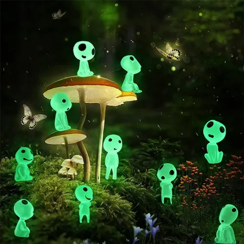 Kit Bonecos miniaturas fantasmas luminosos 10 peças