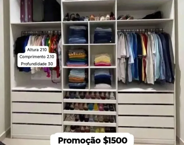 Closet a pronta entrega sapateira em corrediças