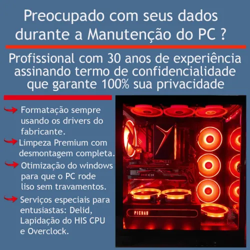 Manutenção e assistência para Pc com segurança para seus dados