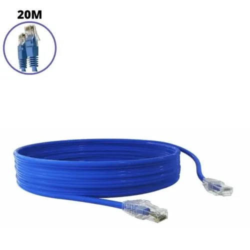 Cabo De Rede Cat5e 20m Crimpado Alta Velocidade Novo