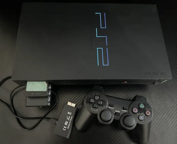PS2 Fat Desbloqueado + Memory Card Original Sony + Controle + Jogos 