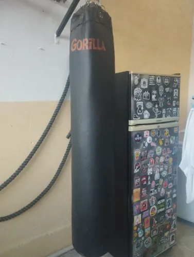 Saco de pancada com suporte, luvas de boxe, bandagem e caneleiras