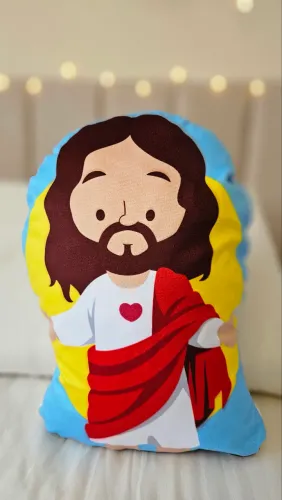 Almofada Jesus Cristo Coleção Fé Suede Macio