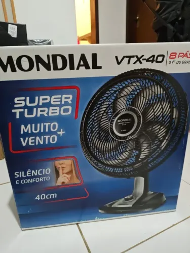 PROMOÇÃO! MONDIAL Ventilador 40cm Super Turbo 8 Pás, Preto/Prata, 140W, 220V - VTX-40-8P