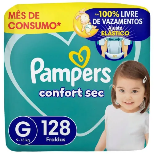 Fralda Pampers Confort Sec G 128u