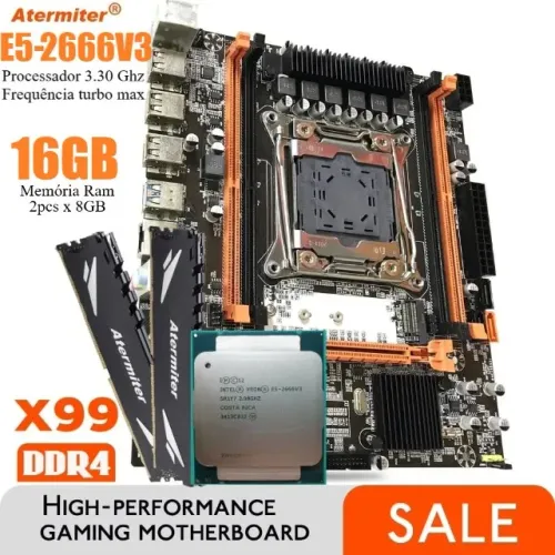 Kit Placa Mãe X99 +intel Xeon E5-2666 V3 + 16gb Ddr4
