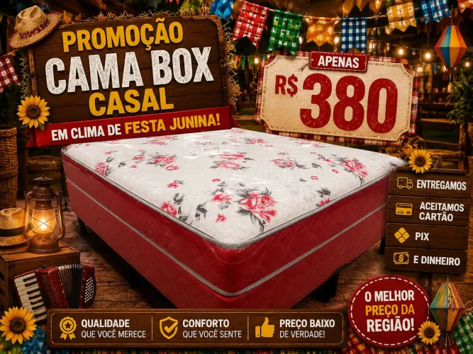 Cama box promoção mês de junho*%