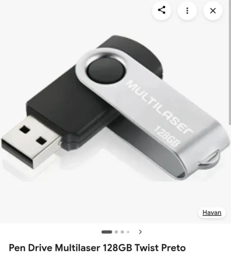 Pendriver 128 giga Multilaser