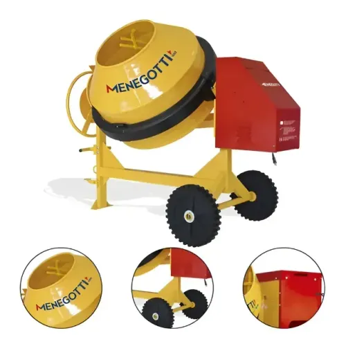 Betoneira 400l C/motor 2 Cv C/roda C/kit Seguranca-menegotti RENTAL