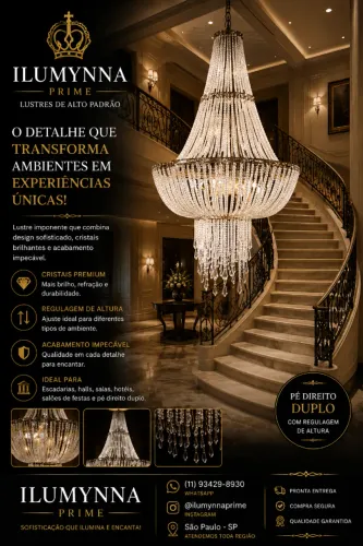 Lustre Imperial Luxo Cristal 8 Lâmpadas Para Pé Direito Alto