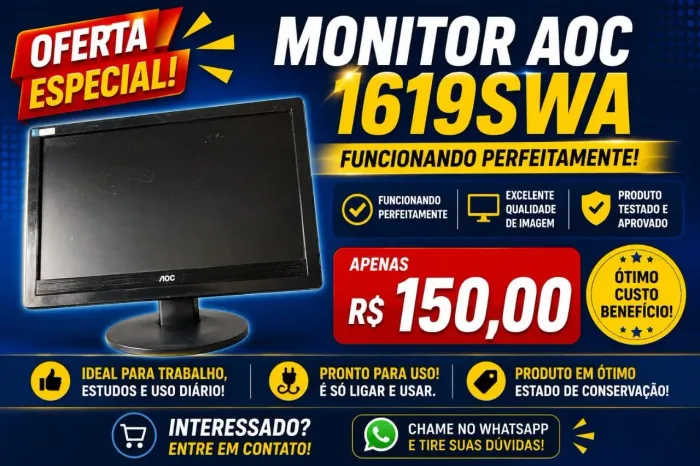 Monitor AOC para Computadores Funcionando perfeitamente