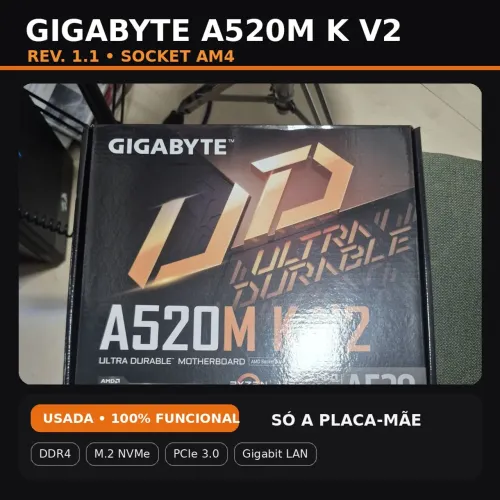 Placa mãe AM4 Gigabyte A520M K V2 rev 1.1
