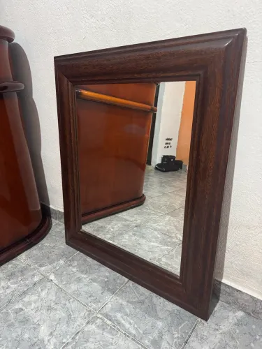 Espelho moldura de madeira 90x70cm 