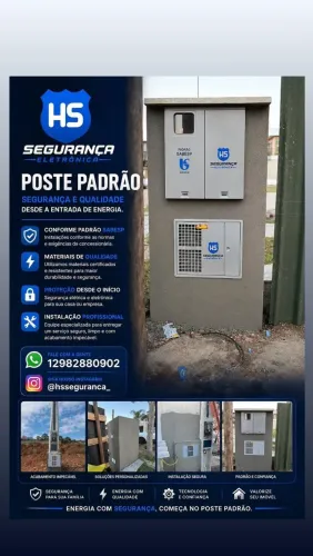 Instalação poste padrão EDP e Sabesp 