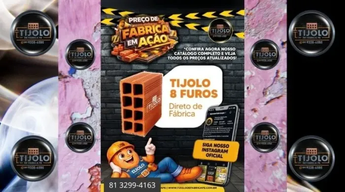 tijolo 8 furos entrega para construtoras